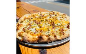 Cheesy Chicken & Bacon Pizza Special happening at A Slice Above, August 9th